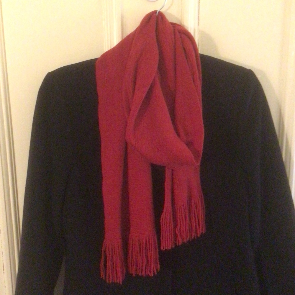 Echo Red Scarf Fringed